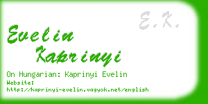 evelin kaprinyi business card